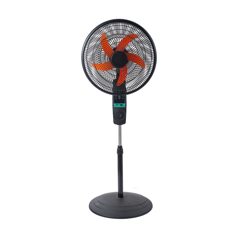 Ventilador solar doméstico FS-16M de 16 pulgadas con luz LED de batería de litio y altavoz Bluetooth