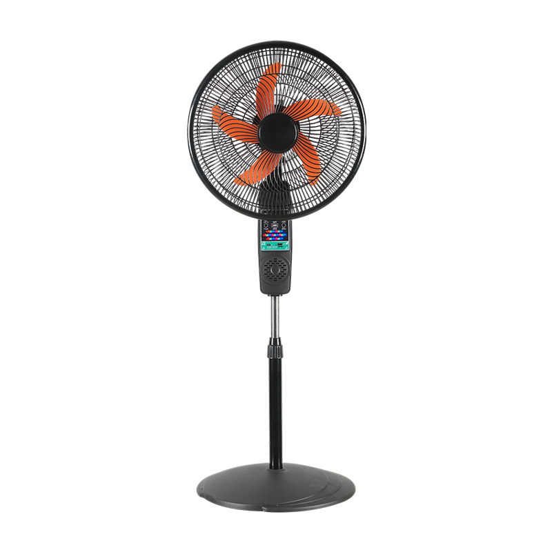 Ventilador solar doméstico FS-16M de 16 pulgadas con luz LED de batería de litio y altavoz Bluetooth