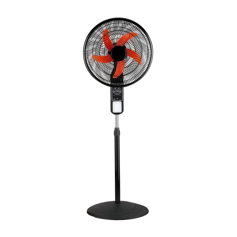 Ventilador solar doméstico FS-18M de 18 pulgadas con luz LED de batería de litio y altavoz Bluetooth