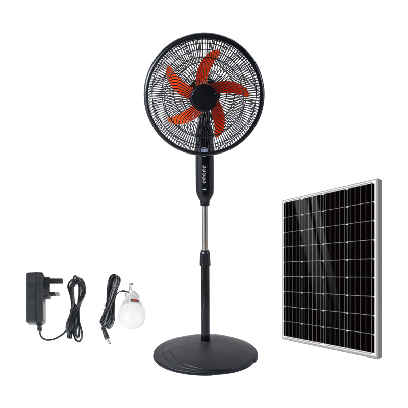 Ventilador solar FS-16C de 16 pulgadas con control por botón y batería de litio